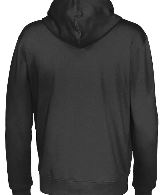 HOODIE FULL ZIP MAN - GOTS GECERTIFICEERD Zwart