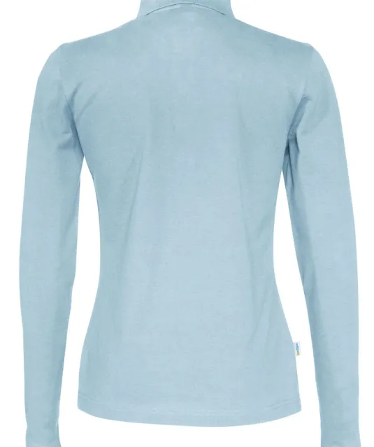 POLO PIQUE LONG SLEEVE LADY - GOTS GECERTIFICEERD Lichtblauw