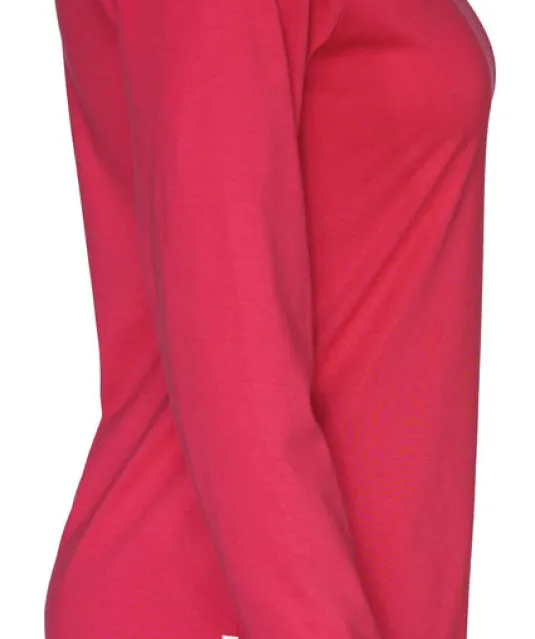 T-SHIRT LONG SLEEVE LADY - GOTS GECERTIFICEERD Rood