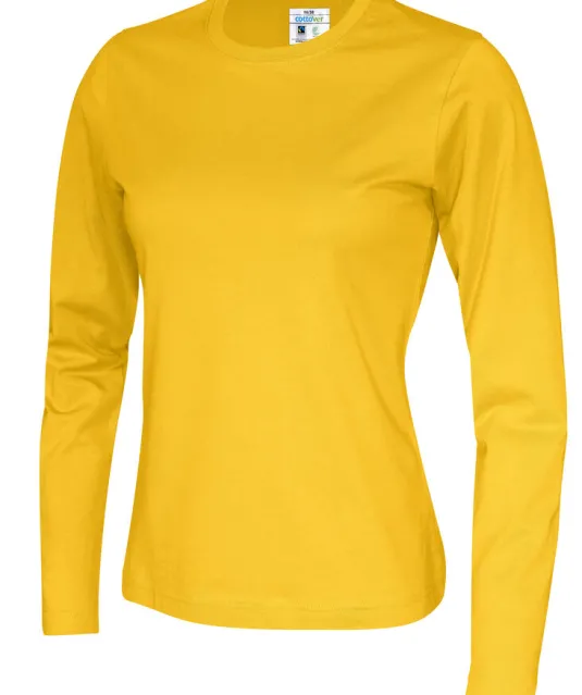 T-SHIRT LONG SLEEVE LADY - GOTS GECERTIFICEERD Geel