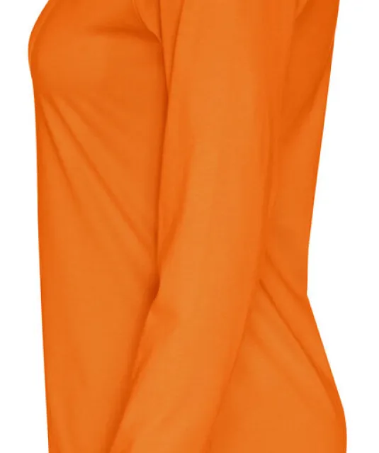 T-SHIRT LONG SLEEVE LADY - GOTS GECERTIFICEERD Oranje