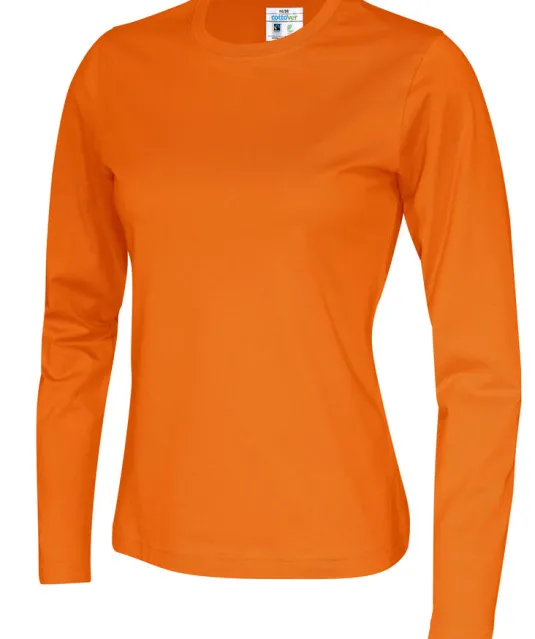 T-SHIRT LONG SLEEVE LADY - GOTS GECERTIFICEERD Oranje
