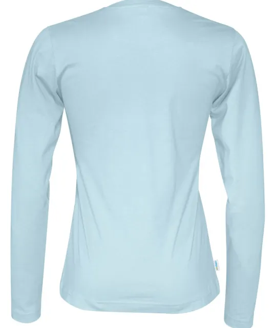 T-SHIRT LONG SLEEVE LADY - GOTS GECERTIFICEERD Lichtblauw