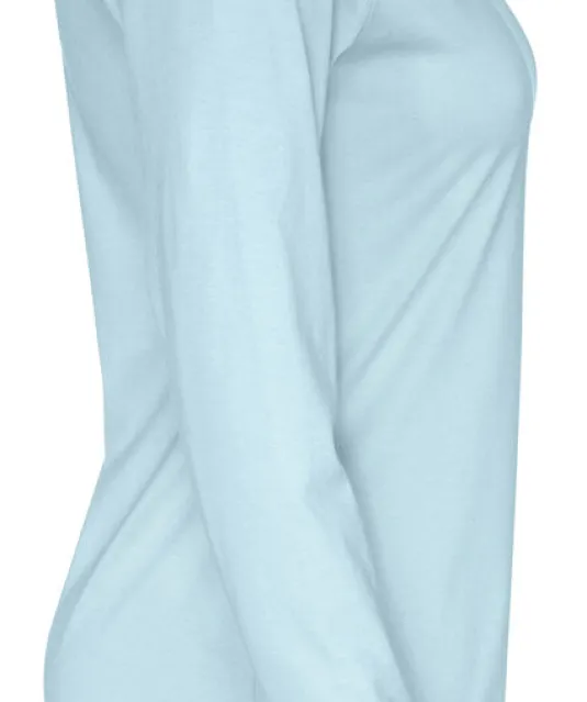 T-SHIRT LONG SLEEVE LADY - GOTS GECERTIFICEERD Lichtblauw