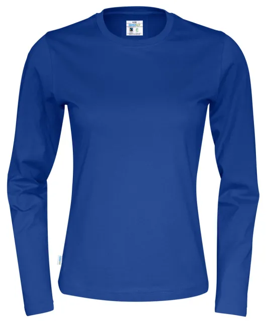T-SHIRT LONG SLEEVE LADY - GOTS GECERTIFICEERD Blauw