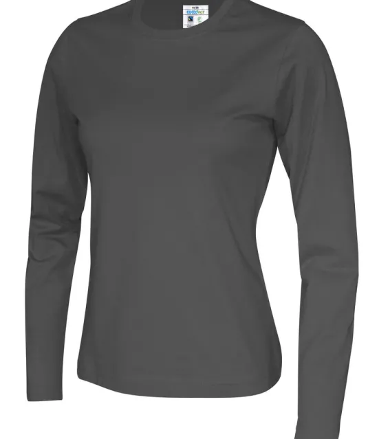 T-SHIRT LONG SLEEVE LADY - GOTS GECERTIFICEERD Antraciet
