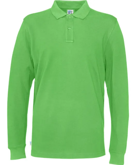 POLO PIQUE LONG SLEEVE MAN - GOTS GECERTIFICEERD Groen