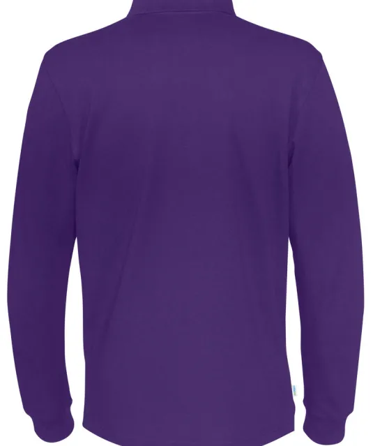 POLO PIQUE LONG SLEEVE MAN - GOTS GECERTIFICEERD Paars