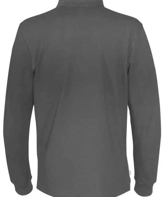 POLO PIQUE LONG SLEEVE MAN - GOTS GECERTIFICEERD Antraciet