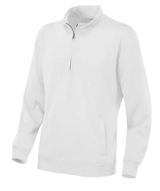 SWEATER HALF ZIP UNISEX - GOTS GECERTIFICEERD Wit