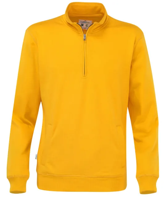 SWEATER HALF ZIP UNISEX - GOTS GECERTIFICEERD Geel