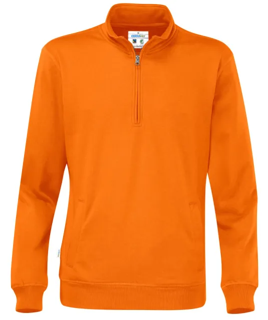 SWEATER HALF ZIP UNISEX - GOTS GECERTIFICEERD Oranje