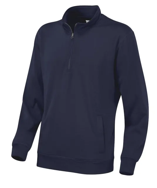 SWEATER HALF ZIP UNISEX - GOTS GECERTIFICEERD Marine