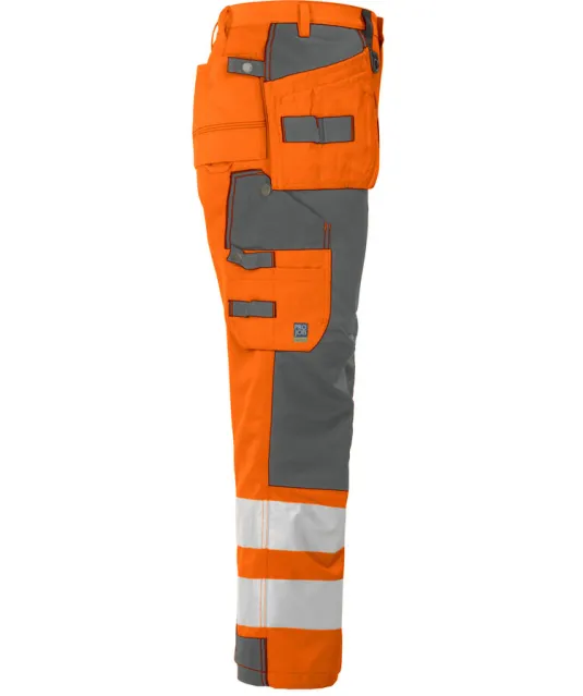 6506 SIGNALISATIEBROEK MET KNIEZAKKEN EN SPIJKERZAKKEN EN ISO 20471 KLASSE 2 Oranje