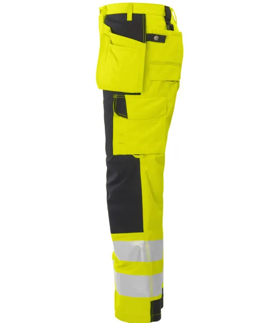 6506 SIGNALISATIEBROEK MET KNIEZAKKEN EN SPIJKERZAKKEN EN ISO 20471 KLASSE 2 Geel/zwart