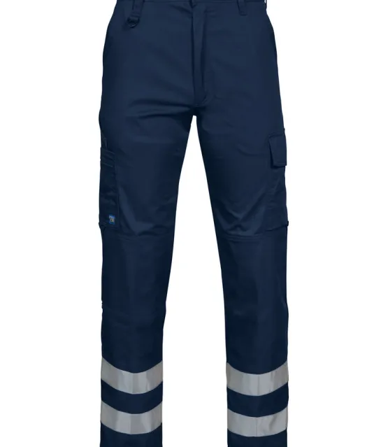 2517 BROEK MET KNIEZAKKEN EN REFLECTIEBANDEN Marine