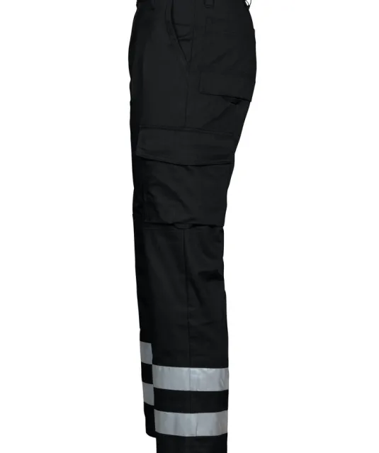 2517 BROEK MET KNIEZAKKEN EN REFLECTIEBANDEN Zwart