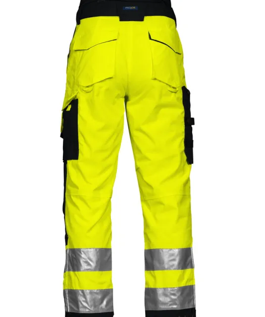 6514 GEVOERDE SIGNALISATIEREGENBROEK EN ISO 20471 KLASSE 2 Geel
