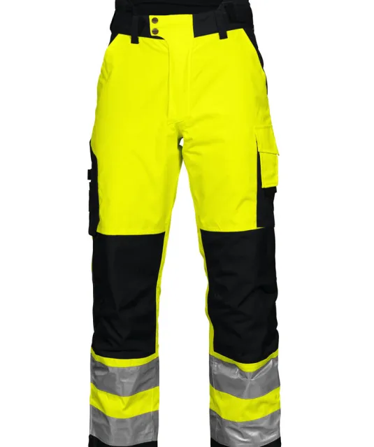 6514 GEVOERDE SIGNALISATIEREGENBROEK EN ISO 20471 KLASSE 2 Geel