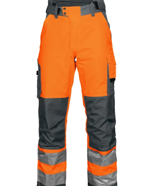 6514 GEVOERDE SIGNALISATIEREGENBROEK EN ISO 20471 KLASSE 2 Oranje