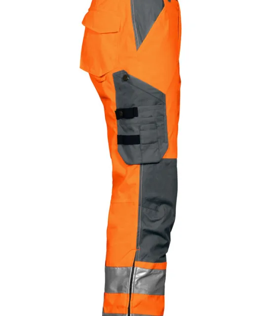 6514 GEVOERDE SIGNALISATIEREGENBROEK EN ISO 20471 KLASSE 2 Oranje