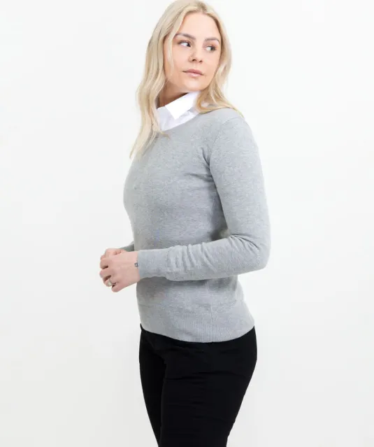 Ashland U Gebreide Sweater Dames Grijs mélée