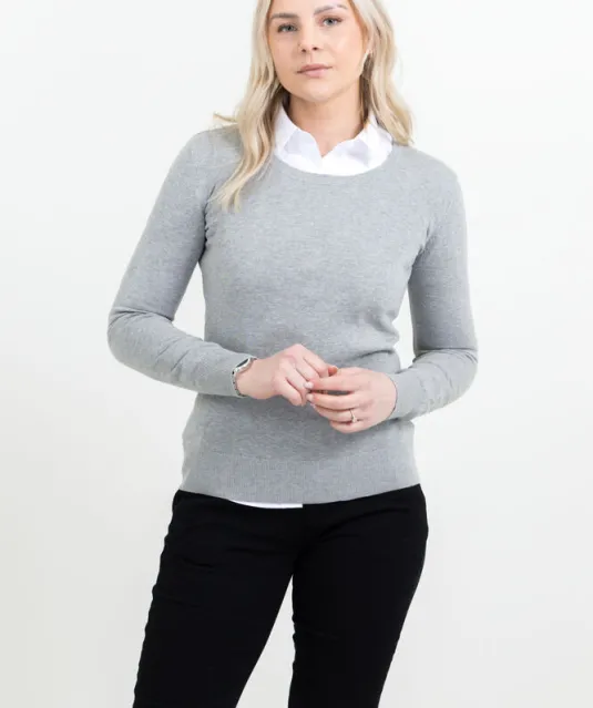 Ashland U Gebreide Sweater Dames Grijs mélée