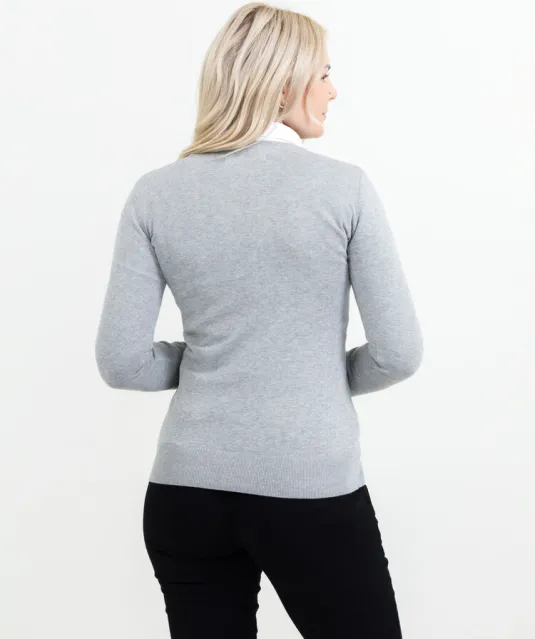 Ashland U Gebreide Sweater Dames Grijs mélée