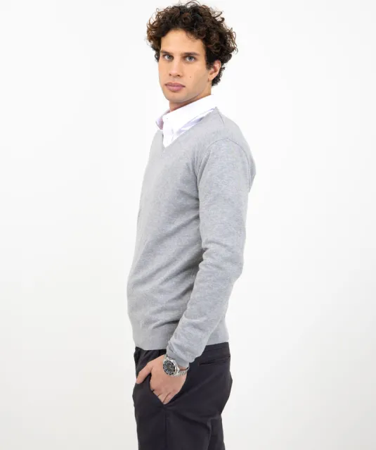 Ashland V Gebreide Sweater Heren Grijs mélée