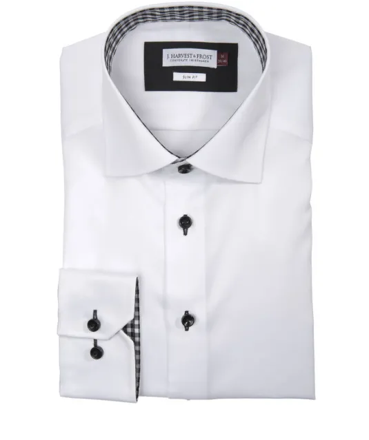 Red Bow 20  Hemd Slim Fit Heren Wit/zwart