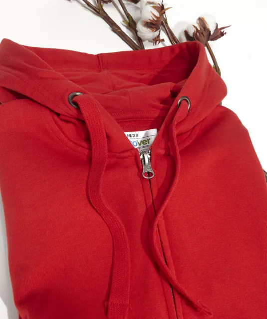 HOODIE FULL ZIP LADY - GOTS GECERTIFICEERD Rood