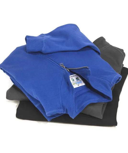 SWEATER HALF ZIP UNISEX - GOTS GECERTIFICEERD Blauw