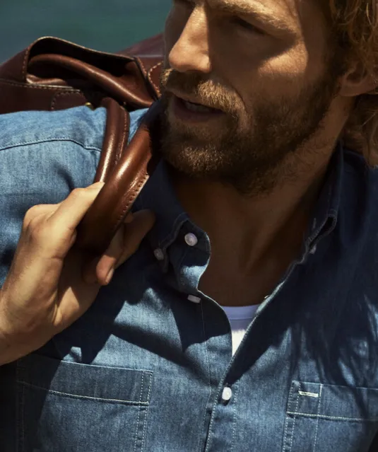 Jupiter Hemd Heren Denim blauw