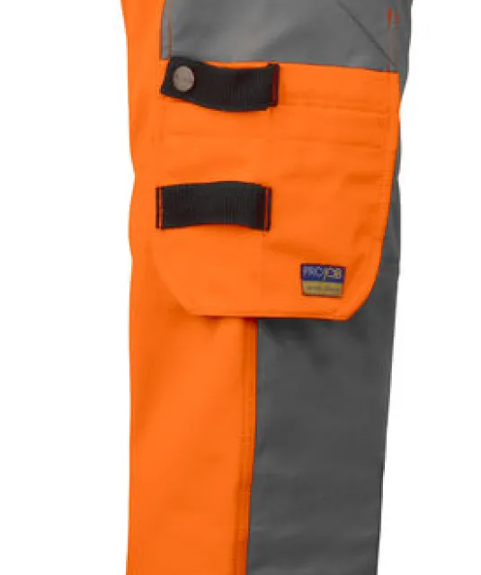 6519 SIGNALISATIE BROEK MET KNIEZAKKEN EN SPIJKERKZAKKEN EN ISO 20471 KLASSE 2 DAMES Oranje