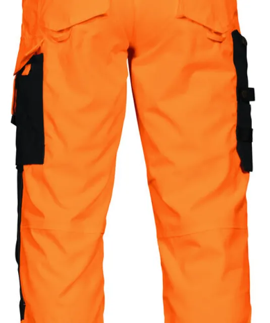 6514 GEVOERDE SIGNALISATIEREGENBROEK EN ISO 20471 KLASSE 2 Oranje/zwart