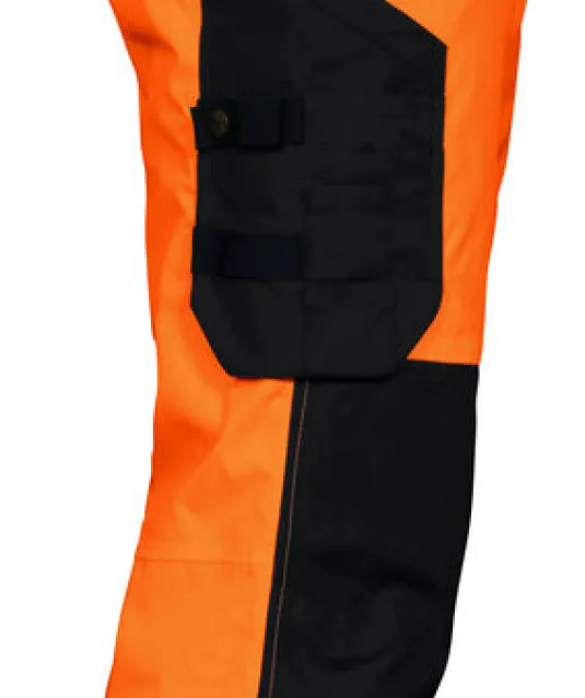 6514 GEVOERDE SIGNALISATIEREGENBROEK EN ISO 20471 KLASSE 2 Oranje/zwart