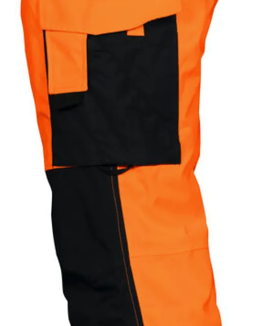 6514 GEVOERDE SIGNALISATIEREGENBROEK EN ISO 20471 KLASSE 2 Oranje/zwart