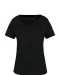 K399 - Bio dames-t-shirt kraag met onafgewerkte rand korte mouwen Black