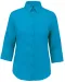 K558 - Overhemd in onderhoudsvriendelijk polykatoen-popeline 3/4-mouwen dames Bright Turquoise