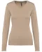 K966 - Dames pullover met v-hals Beige heather