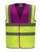 YHVW100 - Veiligheidshesje met 2 Banden & Bretels Raspberry / Hi Vis Yellow