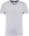 K374 - Heren-t-shirt piqué V-hals Oxford Grey / Navy / White