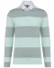 K285 - Gestreepte uniseks polo lange mouwen Light Grey / Ice Mint Stripes