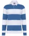 K285 - Gestreepte uniseks polo lange mouwen Light Royal Blue / White Stripes