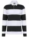K285 - Gestreepte uniseks polo lange mouwen Black / White Stripes