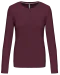 K383 - Dames T-shirt ronde hals lange mouwen Wine