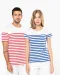 K3034 - Marine-t-shirt ronde hals Bio dames Navy / White Stripes