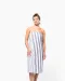 K132 - Gestreepte fouta met franjes White / Smoke Stripe