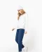 K3017 - Dames-t-shirt ronde hals lange mouwen White