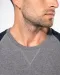 K491 - Tweekleurige herensweater BIO French Terry ronde hals raglanmouwen French Navy Heather / Grey Heather